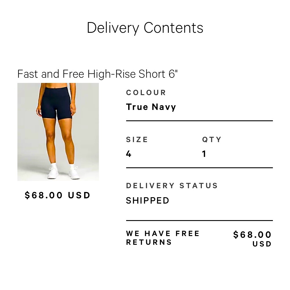 Lululemon Fast and Free biker shorts 6’ size 4